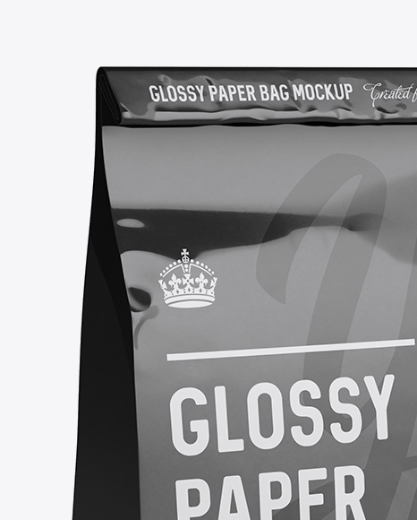 Glossy Paper Food/Snack Bag Mockup - Halfside View