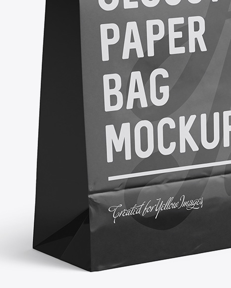 Glossy Paper Food/Snack Bag Mockup - Halfside View