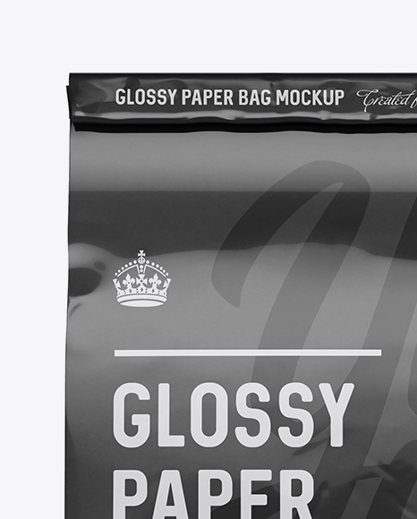 Glossy Paper Food/Snack Bag Mockup - Front View