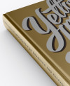 Metallic Book Mockup - Half Side View (High-Angle Shot)