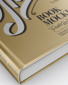 Metallic Book Mockup - Half Side View (High-Angle Shot)