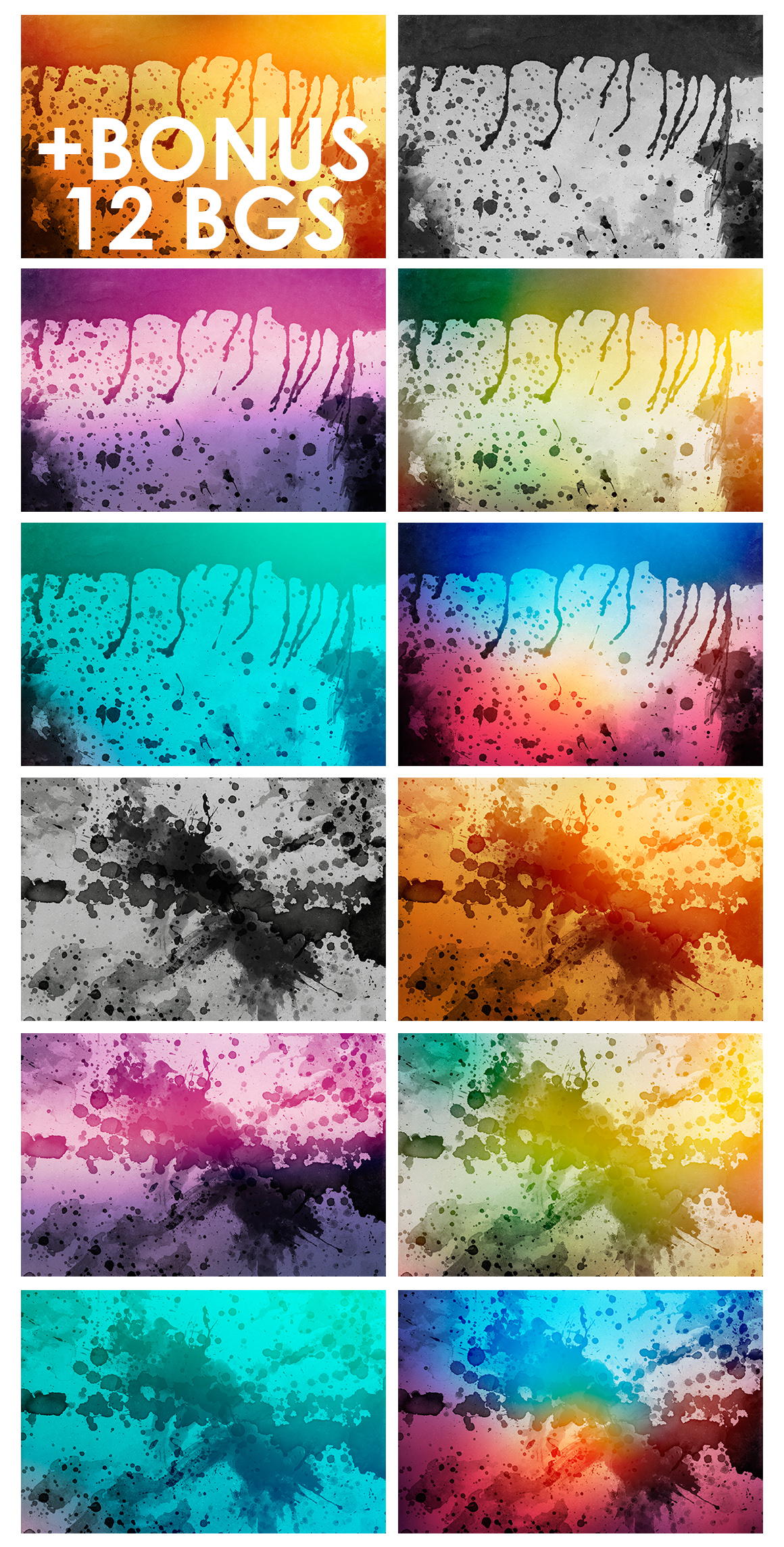 Only Watercolor Backgrounds Bundle