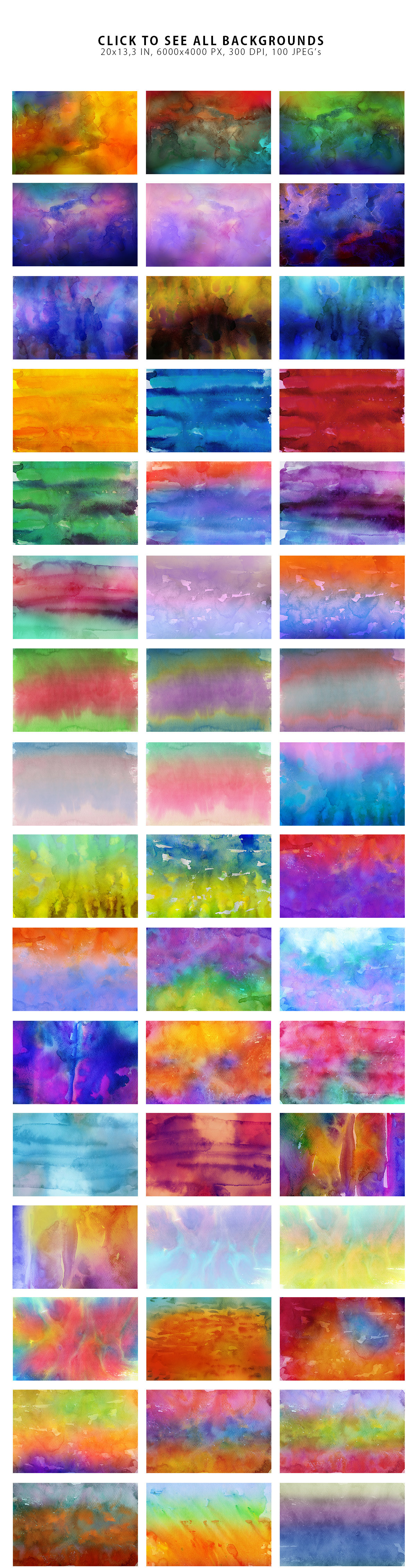 Only Watercolor Backgrounds Bundle