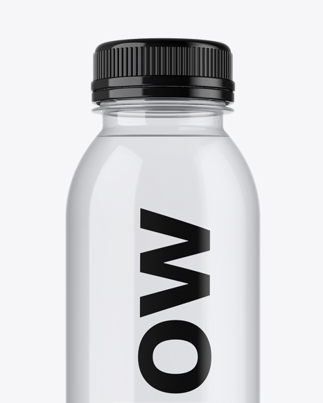 Clear PET Bottle With Water Mockup