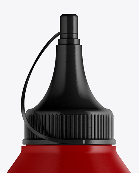 Matte Plastic Sauce Bottle With Spout Cap Mockup