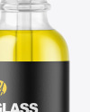 Clear Glass Dropper Bottle with Oil Mockup