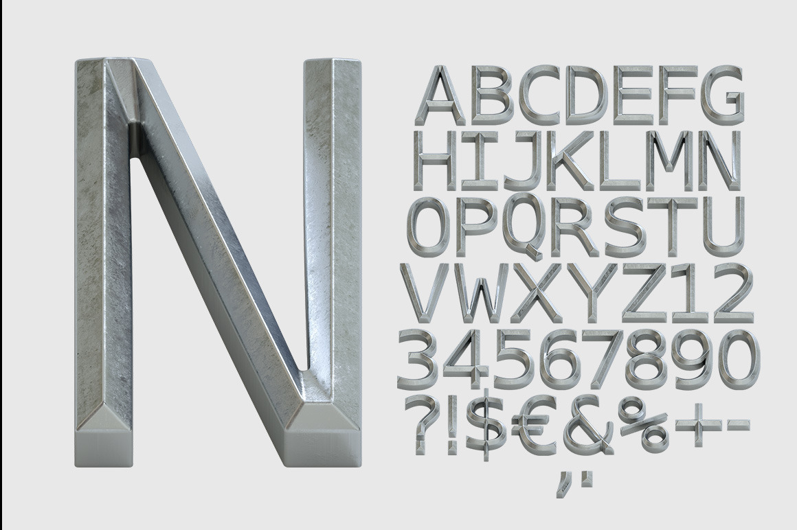 Metal Bevel Font