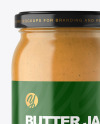 Clear Glass Jar with Peanut Butter Mockup