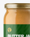 Clear Glass Jar with Peanut Butter Mockup