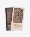 Two Chocolate Bars in Kraft Packaging Mockup