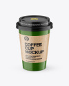 Glossy Coffee Cup with Holder Mockup