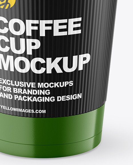 Glossy Coffee Cup with Holder Mockup