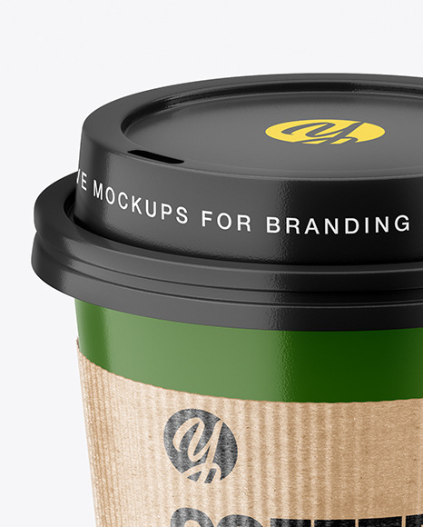 Glossy Coffee Cup with Holder Mockup