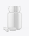 Glossy Jar w/ Pills Mockup