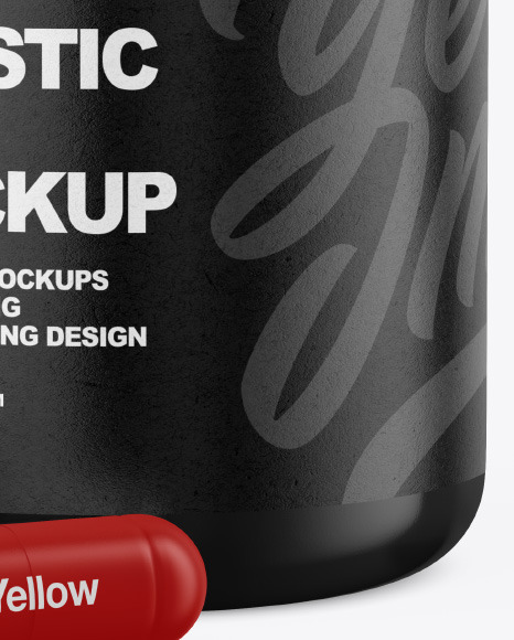 Glossy Jar w/ Pills Mockup