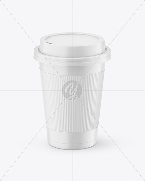 Matte Coffee Cup with Holder Mockup