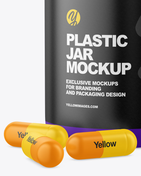 Matte Jar w/ Pills Mockup