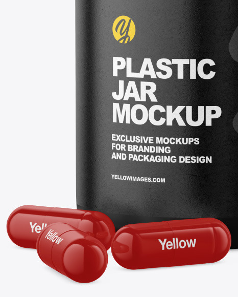 Matte Jar w/ Pills Mockup