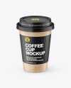 Kraft Coffee Cup with Holder Mockup