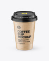 Kraft Coffee Cup with Holder Mockup