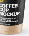 Kraft Coffee Cup with Holder Mockup