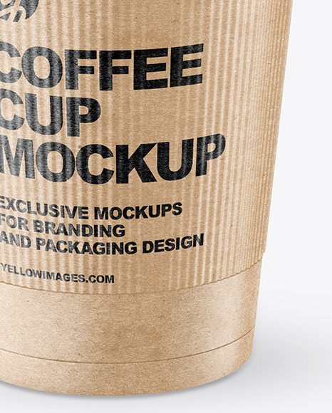 Kraft Coffee Cup with Holder Mockup