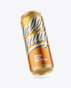 500ml Matte Metallic Drink Can w/ Foil Lid Mockup