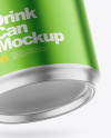 500ml Matte Metallic Drink Can w/ Foil Lid Mockup