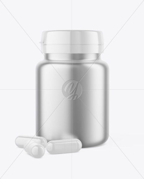 Metallic Jar w/ Pills Mockup