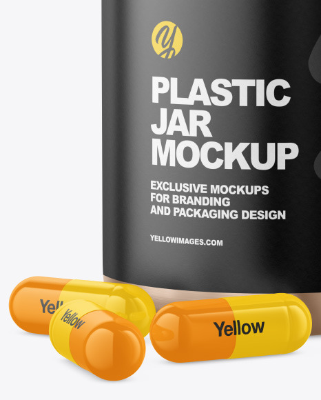 Metallic Jar w/ Pills Mockup