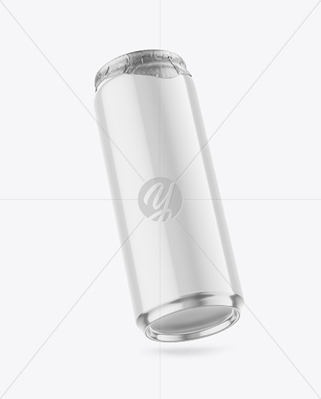 500ml Glossy Drink Can w/ Foil Lid Mockup