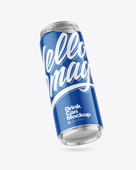 500ml Glossy Drink Can w/ Foil Lid Mockup