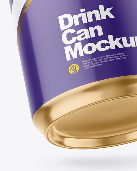 500ml Glossy Drink Can w/ Foil Lid Mockup