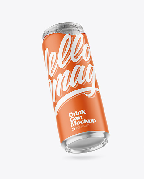 500ml Matte Drink Can w/ Foil Lid Mockup