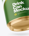 500ml Matte Drink Can w/ Foil Lid Mockup