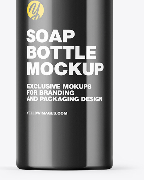 Glossy Soap Bottle with Pump Mockup