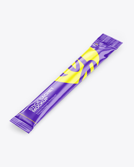 Glossy Stick Sachet Mockup