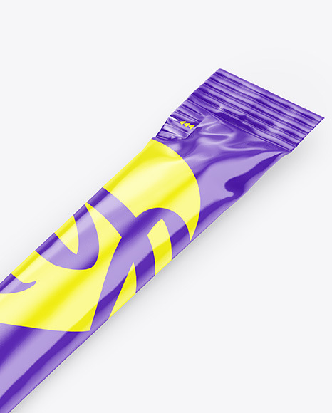 Glossy Stick Sachet Mockup