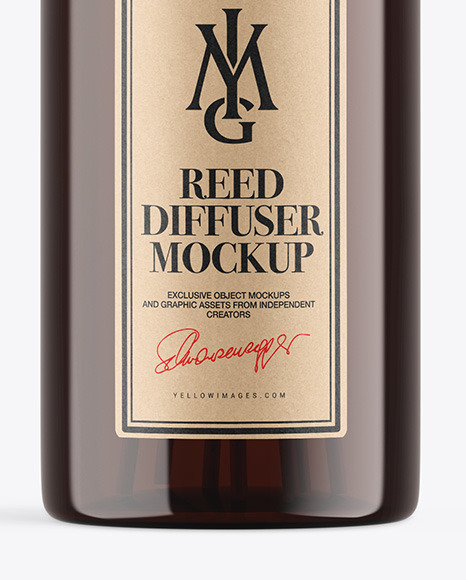 Amber Diffuser Bottle Mockup