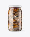 Clear Glass Jar with Mushrooms Mockup