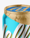 500ml Glossy Metallic Drink Can w/ Foil Lid Mockup