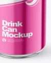 500ml Glossy Metallic Drink Can w/ Foil Lid Mockup