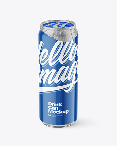 500ml Glossy Drink Can w/ Foil Lid Mockup