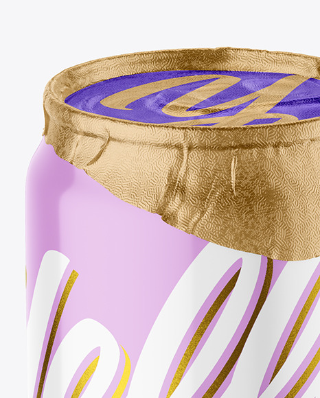 500ml Glossy Drink Can w/ Foil Lid Mockup