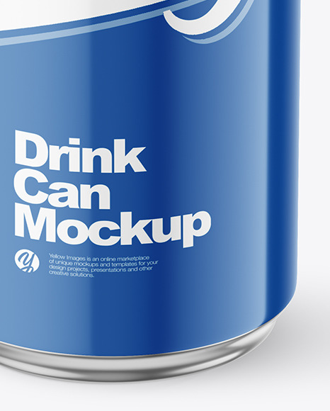 500ml Glossy Drink Can w/ Foil Lid Mockup