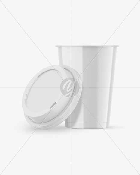 Glossy Opened Coffee Cup Mockup