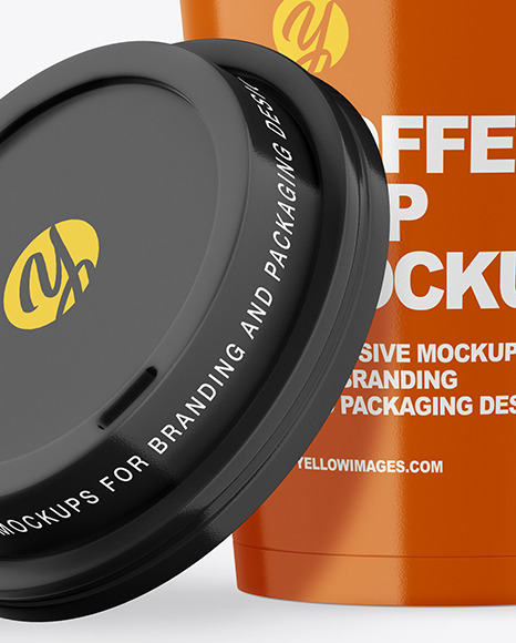 Glossy Opened Coffee Cup Mockup