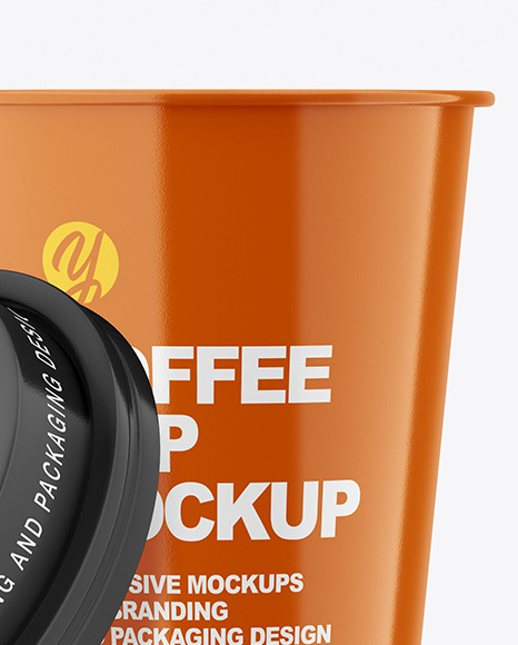 Glossy Opened Coffee Cup Mockup