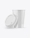 Glossy Opened Coffee Cup with Holder Mockup