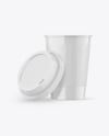 Glossy Opened Coffee Cup with Holder Mockup